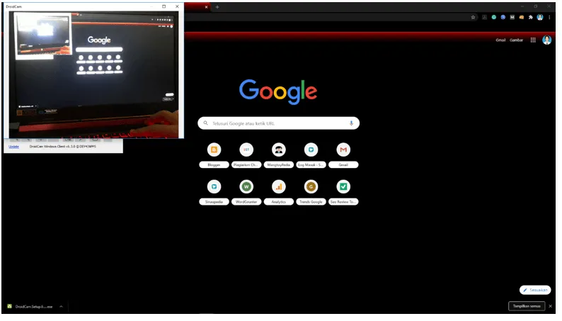 Droidcam Berhasil Tersambung