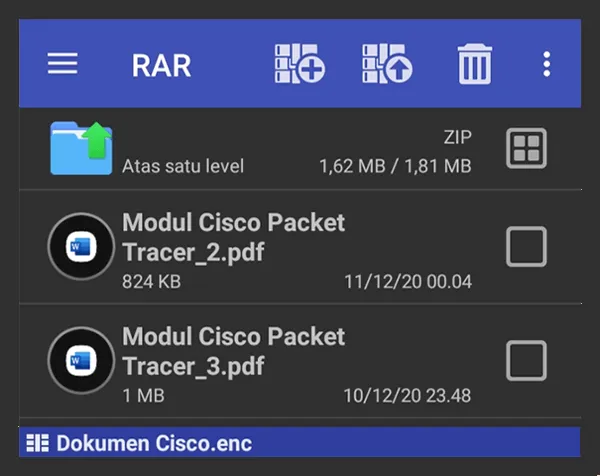 File ENC di RAR Terbuka