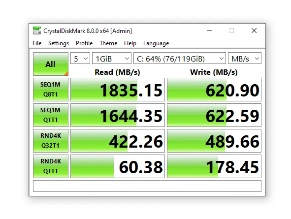 Hasil Benchmark SSD