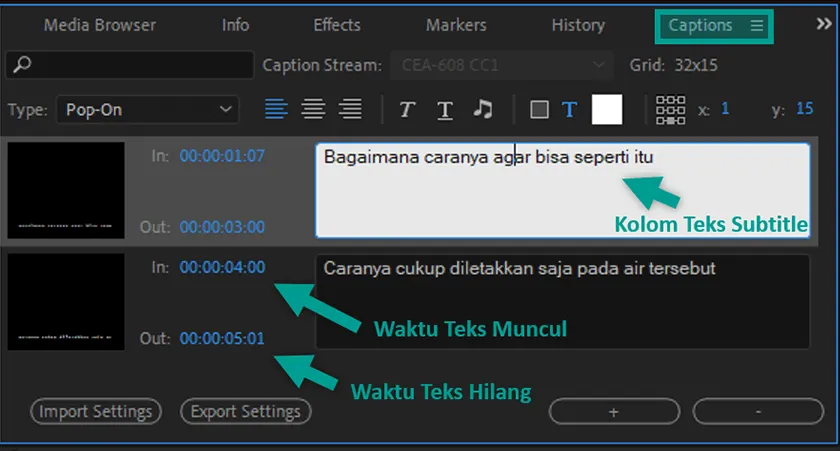 Contoh Subtitle Premiere