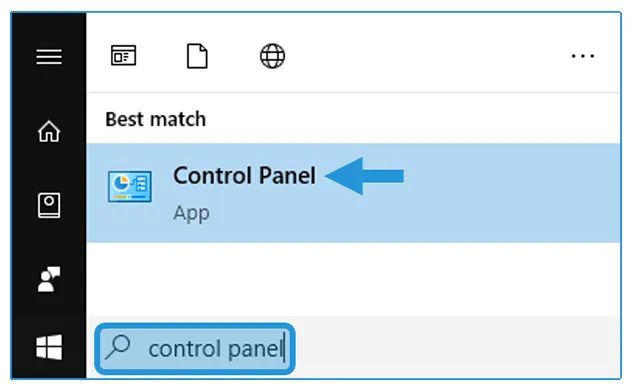 Menu Control Panel Windows