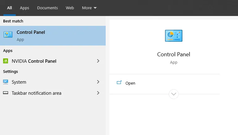 Buka Control Panel