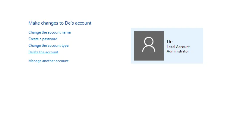 Opsi Delete Account