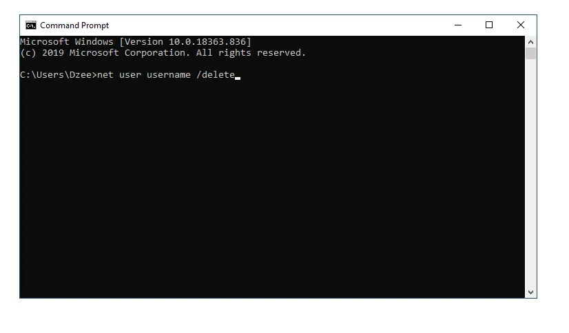 Menu Delete Net User