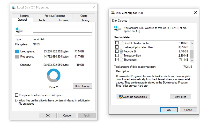 Gunakan Disk Cleanup