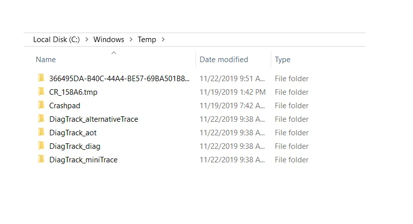 Folder Temp Windows