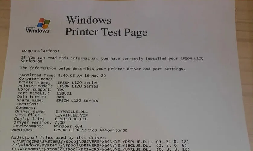 Hasil Test Page Komputer