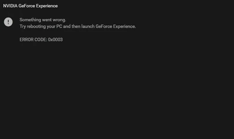 Kode Error 0x0003 NVIDIA