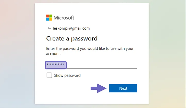 Masukkan Password OneDrive