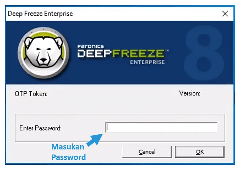 Masukkan Password di Deep Freeze