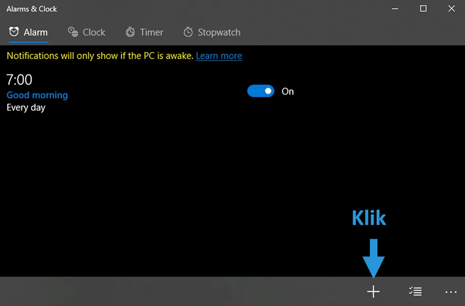 Opsi Buat Alarm Baru