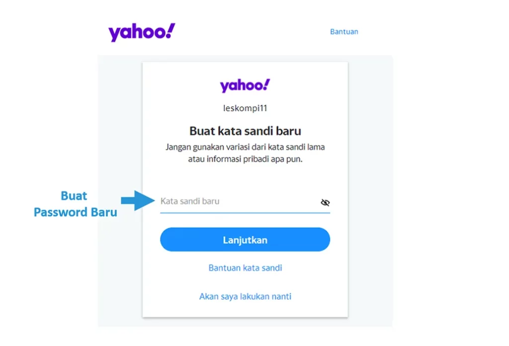 Buat Kata Sandi Baru Yahoo