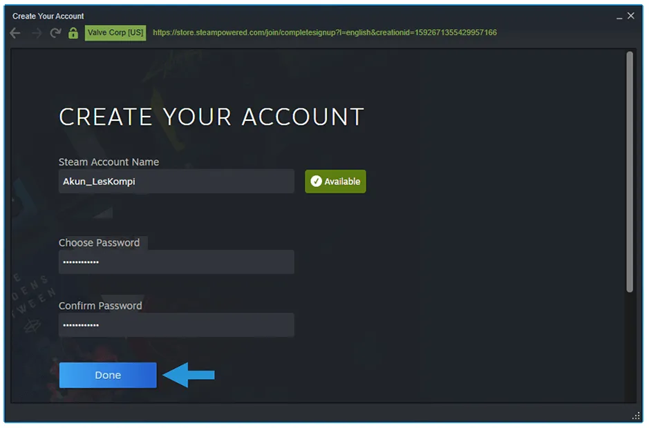 Buat Username Steam Client