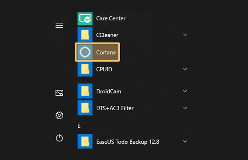 Buka Cortana