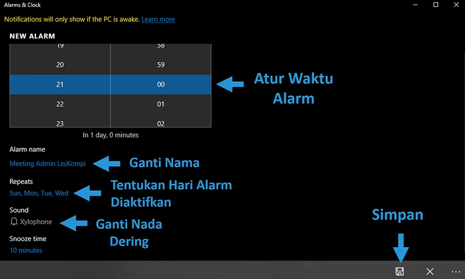 Atur Format Alarm