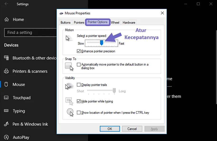 Atur Pointer Speed