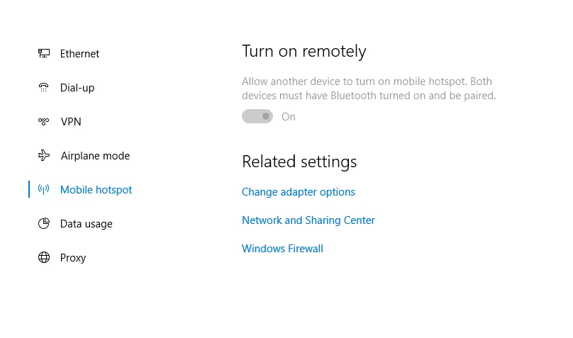 Opsi Change Adapter Options