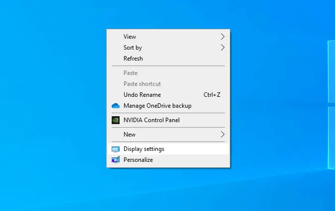 Menu Display Settings