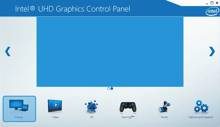 Menu Display Intel