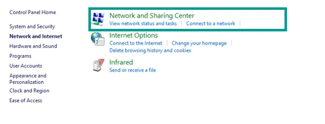 Opsi Network Sharing Center