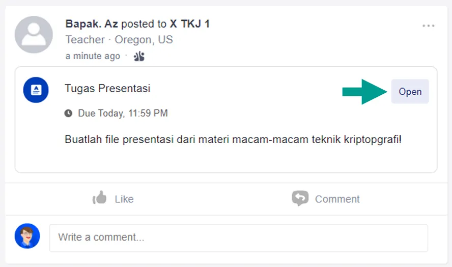 Open Kuis Edmodo Murid