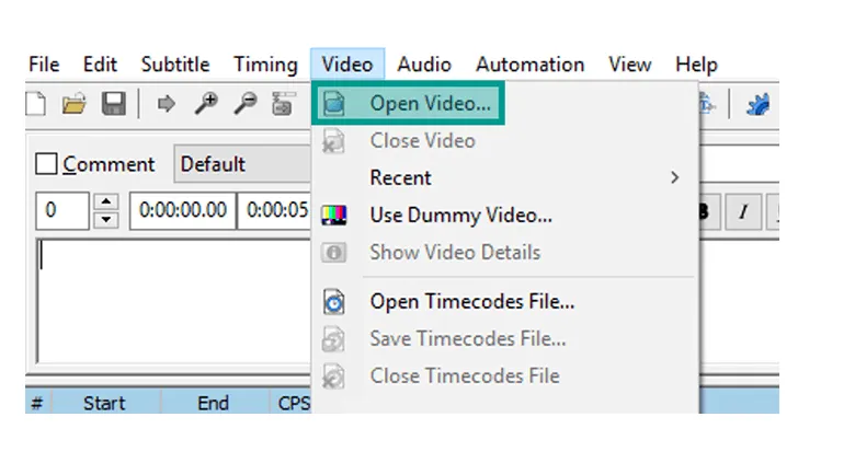 Open Video Aegisub
