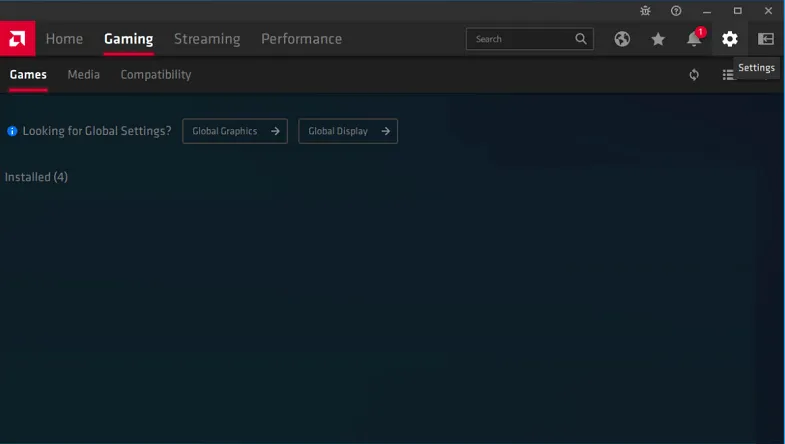 Menu Setting VGA AMD