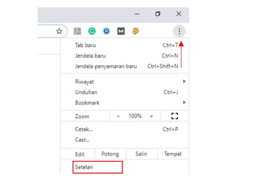 Buka Setelan di Chrome