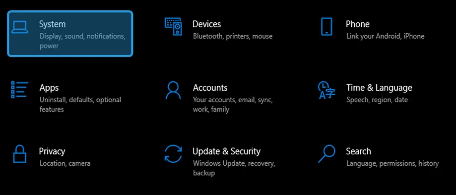 Buka Menu System Windows