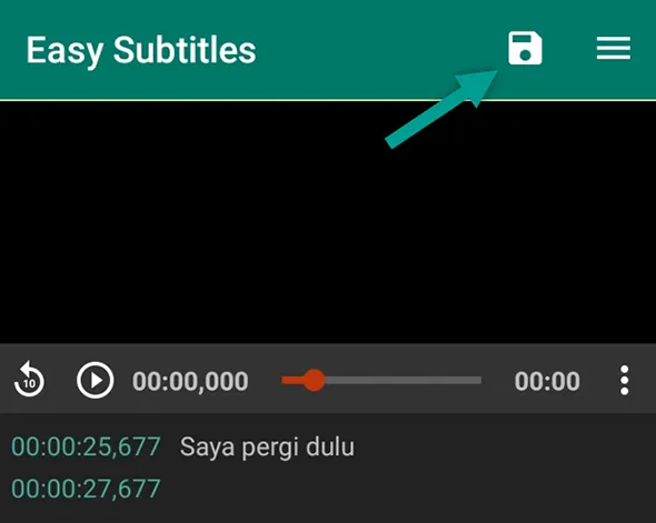 Simpan Subtitle di Easy Subtitles