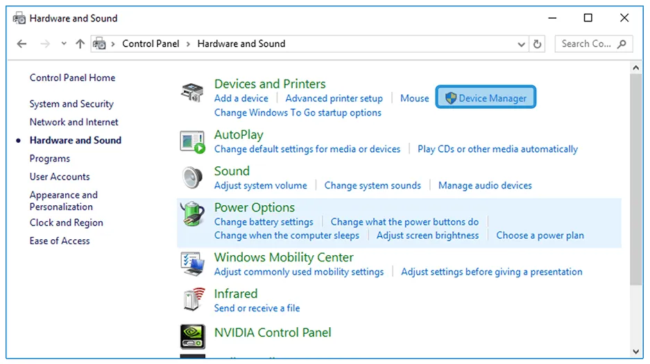 Buka Menu Device Manager