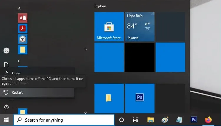 Restart Windows Terlebih Dulu