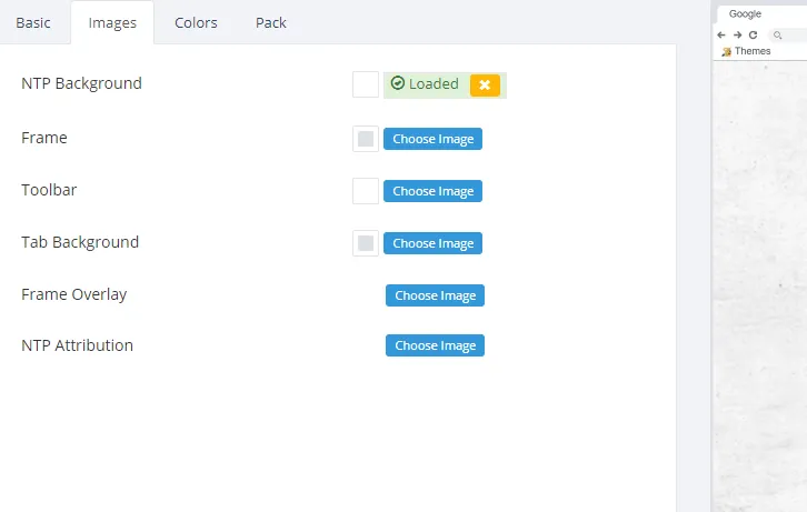 Setting Gambar ThemeCreator