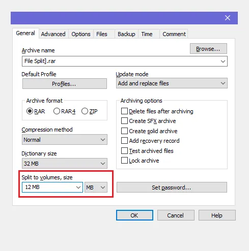 Setting Split Volume