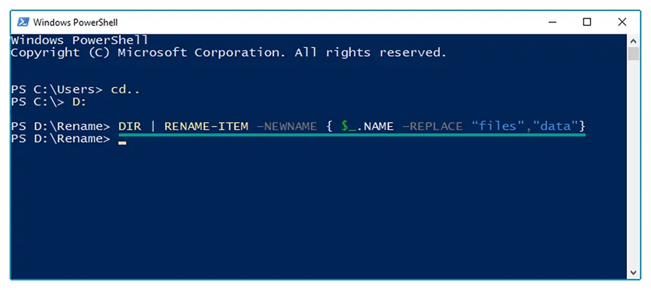 Perintah Ganti Nama File di Power Shell