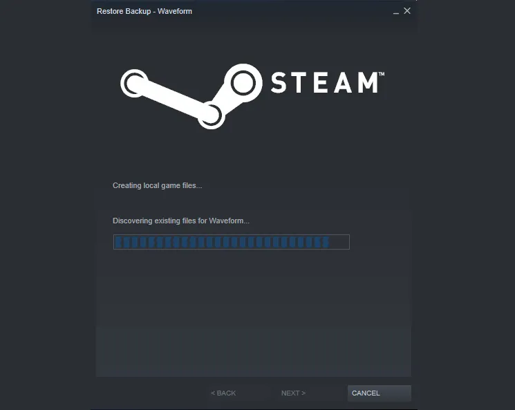 Proses Restore Data Game Steam