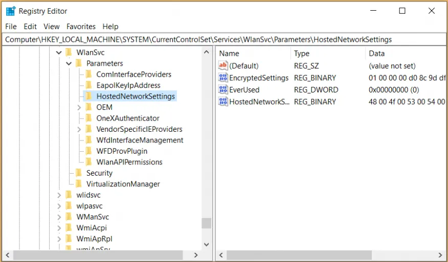 Registry Mobile Hotspot Windows