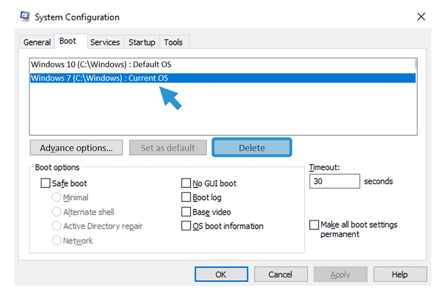 Opsi Delete Dual Boot