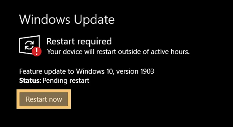 Klik Restart Windows Update