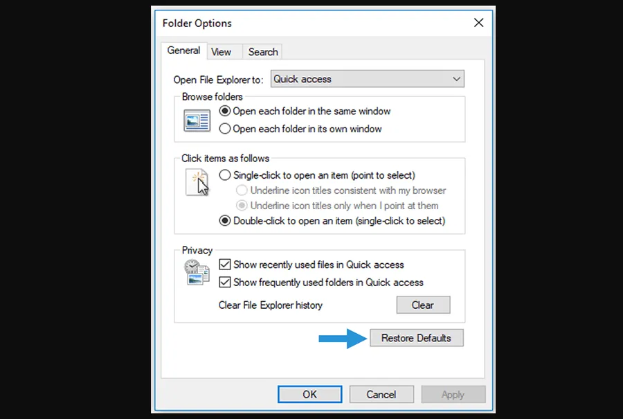 Restore Explorer Windows