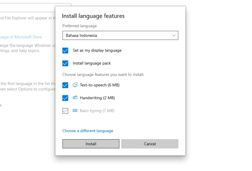 Set Display Bahasa Windows