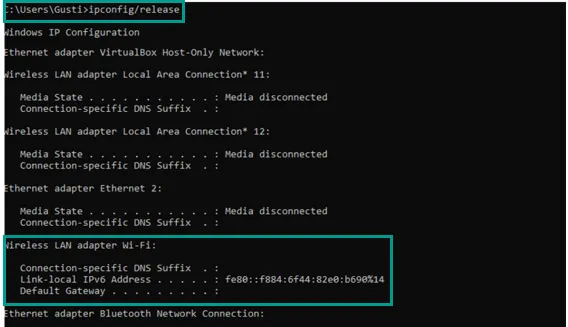 IPConfig Release