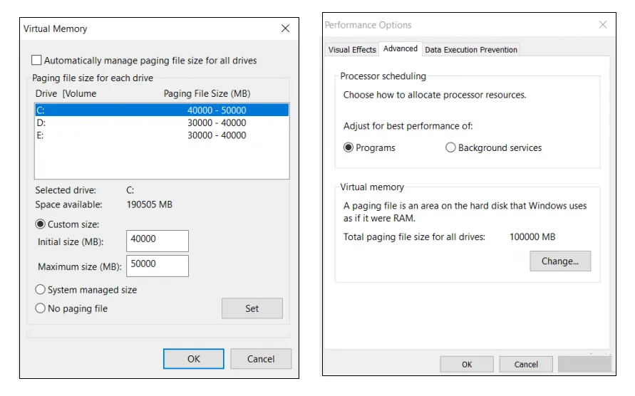 Pengaturan Pagesize VRAM