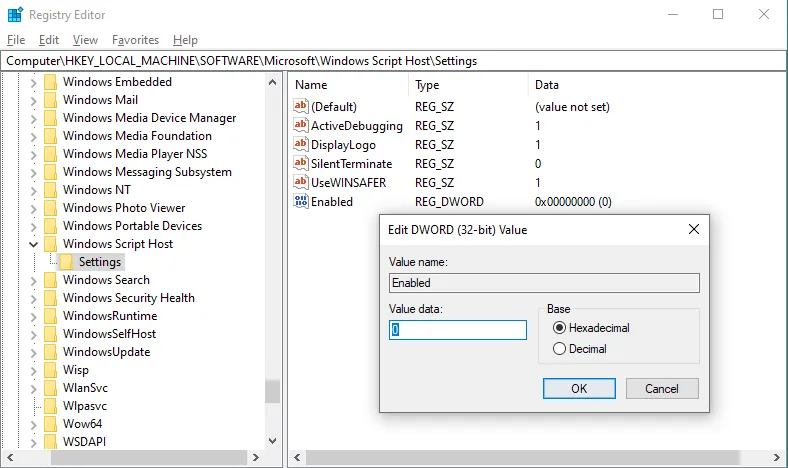 Atur Value Data di Script Host