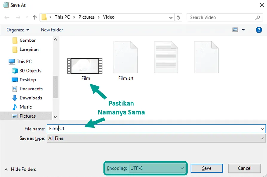 Simpan Subtitle Notepad