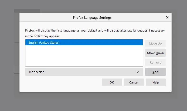 Tambah Bahasa Baru Firefox
