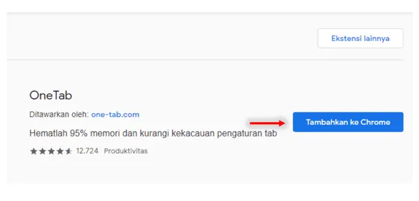 Tambah OneTab Chrome