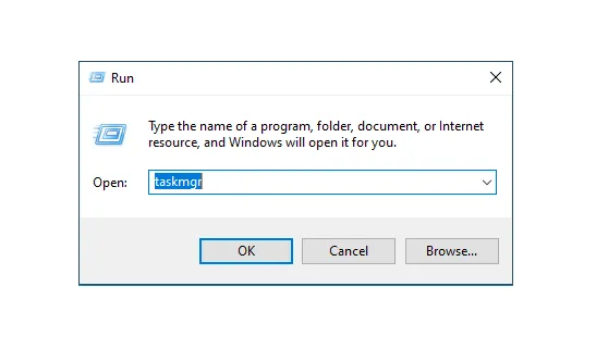 Buka Task Manager Lewat Menu Run
