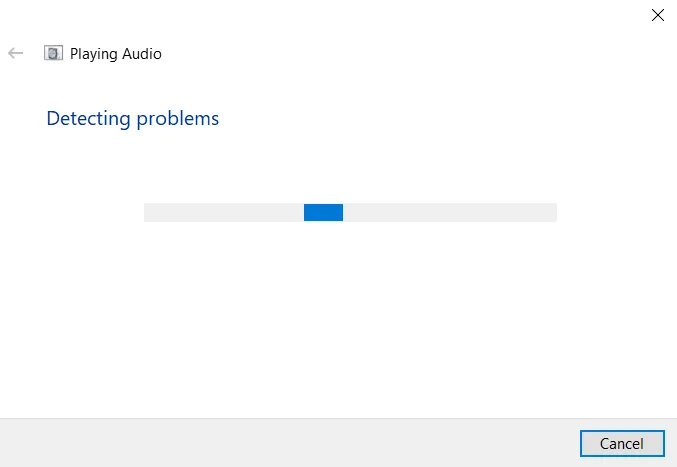 Menu Troubleshooter Audio