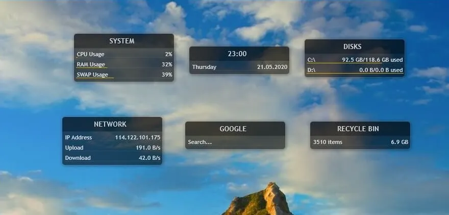 Widget Rainmeter Windows